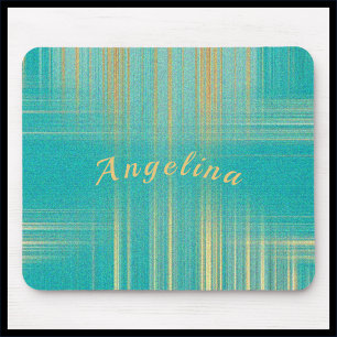 Modern Turquoise and Gold Mouse Mat