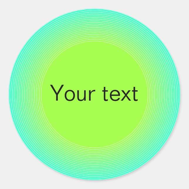 Modern turquoise and green design classic round sticker (Front)