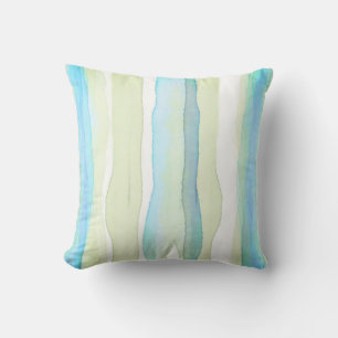 modern turquoise and green watercolor art design  cushion