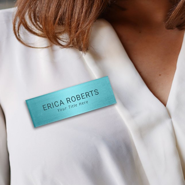 Modern Turquoise Beauty Salon Spa Name Tag (Creator Uploaded)