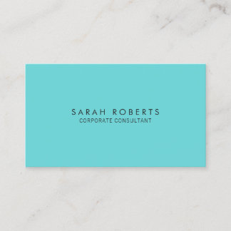 Modern Turquoise Blue Minimalist Business Card