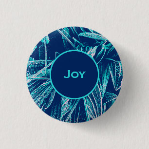 Modern Turquoise Blue Nature Custom Christian Joy 3 Cm Round Badge