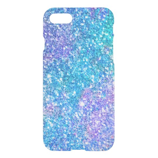 Modern Turquoise-Blue & Pink Glitter iPhone 8/7 Case