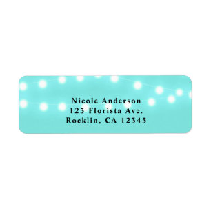 Modern Turquoise Blue & String Lights Elegant