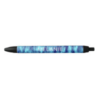 Modern turquoise blue tie dye name