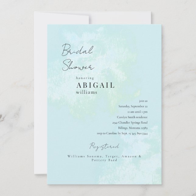 Modern Turquoise Bridal Shower Invitation (Front)
