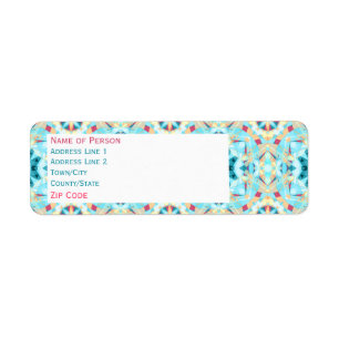 Modern Turquoise Christmas Star Return Address