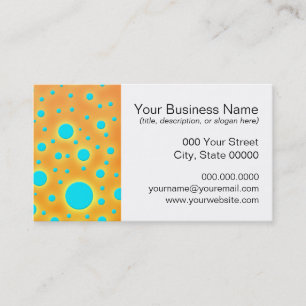 Modern Turquoise Circles over Orange Background Business Card