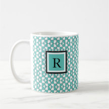 Modern Turquoise Circles Pattern Mug