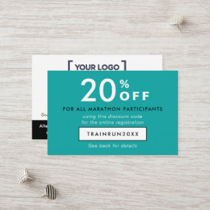 Modern Turquoise Discount Coupon Logo QR