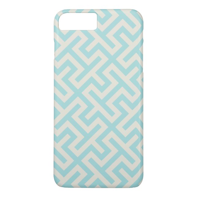 Modern turquoise greek key geometric patterns Case-Mate iPhone case (Back)