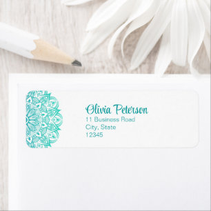 Modern Turquoise Mandala Address