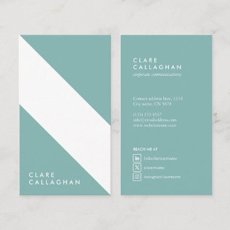 modern turquoise minimalist geometric pattern business card