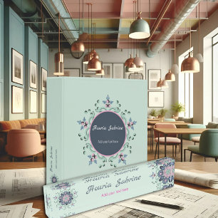 Modern Turquoise & Pink Floral Mandala Doodles  Nameplate