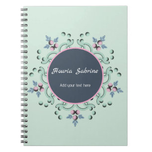 Modern turquoise Pink Floral Mandala Doodles Notebook