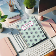 Modern turquoise Pink Floral Mandala Doodles