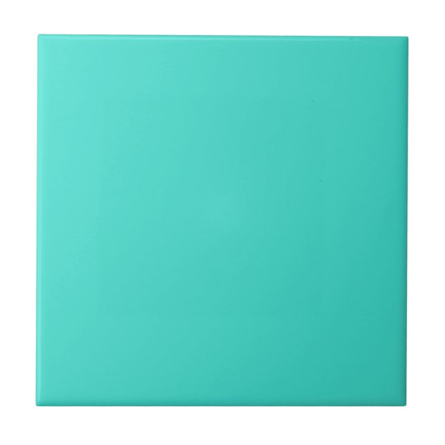 Modern Turquoise Plain Solid Colour | Teal Tile (Front)