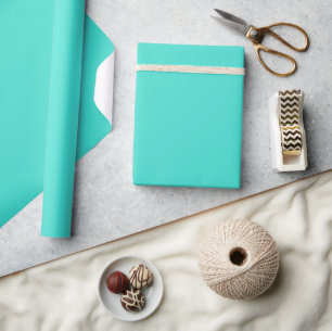 Modern Turquoise Plain Solid Colour   Teal Wrapping Paper