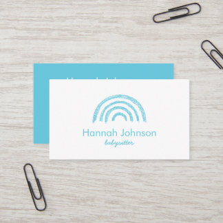 Modern Turquoise rainbow babysitter  Business Card
