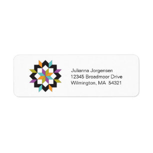 Modern Turquoise Sampler Quilt Address Labels