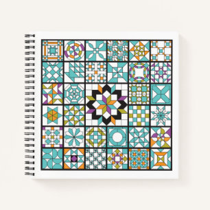 Modern Turquoise Sampler Quilt Notebook