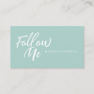 Modern Turquoise Social Media Follow Me Photo Business Card