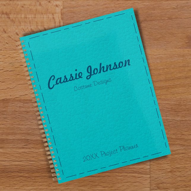 Modern Turquoise Stitched Faux Leather Planner (Creator Uploaded)