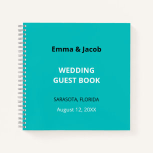Modern Turquoise Wedding Guest Book