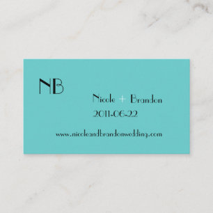 Modern Turquoise Wedding Website Card