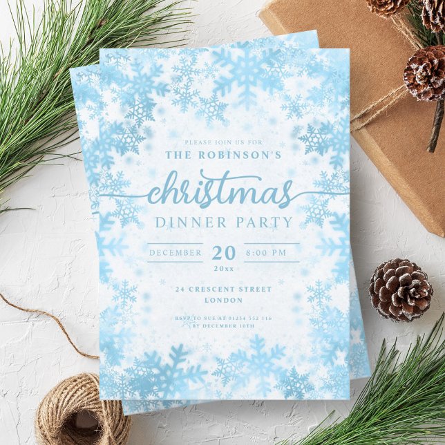 Modern Turquoise Winter Wonderland Christmas  Invitation (Modern Turquoise Winter Wonderland Christmas Invitation)