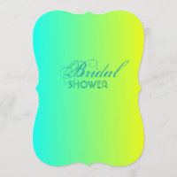 modern turquoise yellow green ombre bridal shower