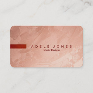 Modern Tuscan Rose Gold Plaster W/ Red Business Card