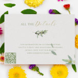 Modern Tuscany Olive Leaves Branch-DETAILS CARD<br><div class="desc">This stylish modern minimalistic DETAILS CARD with Tuscany olive leaves branch with elegant gold and olive green typography. You can customise text,  change images,  and paper texture background.</div>