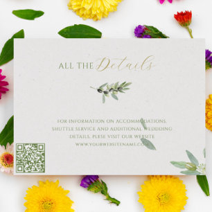 Modern Tuscany Olive Leaves Branch-DETAILS CARD