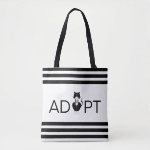 Modern Tuxedo Wild Cat Adopt Tote Bag