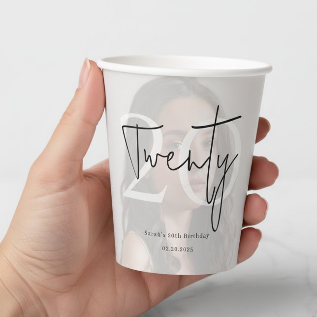 Modern Twenty Birthday Custom Party Cup (Creator Uploaded)