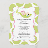 Modern Twin Boy Girl In Pea Pod Baby Shower