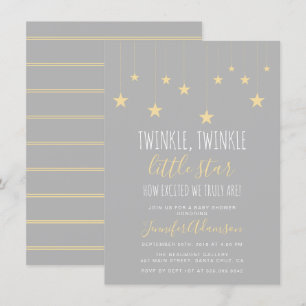 Modern Twinkle Little Star Baby Shower Invitation