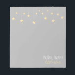 Modern Twinkle Little Star Baby Shower Notepad<br><div class="desc">Modern Twinkle Little Star Baby Shower by Eugene Designs.</div>