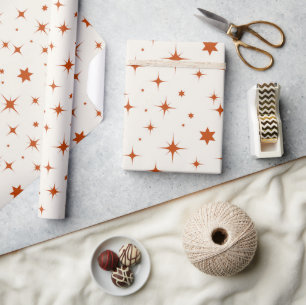 Modern Twinkling Star Pattern Christmas Wrapping Paper