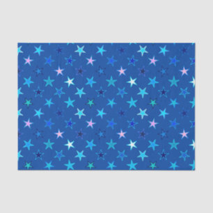 Modern Twinkling Stars, Cobalt Blue and Turquoise Tissue Paper
