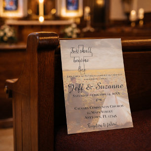 Modern Two Become One Dreamy Wedding  Invitation