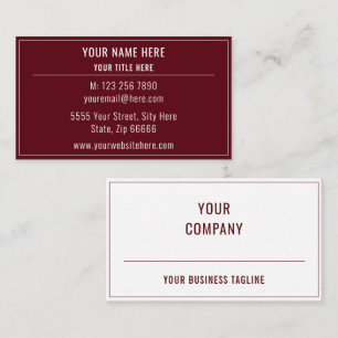 Modern Two Colours Business Card Choose Your Colou