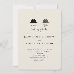 Modern Two Grooms Gay Wedding QR Code Invitation