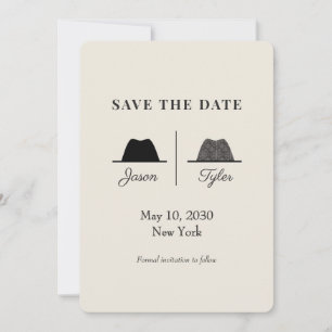 Modern Two Grooms Gay Wedding Save The Date
