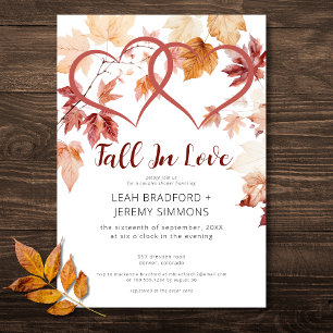 Modern Two Hearts Fall In Love Bridal Shower Invitation