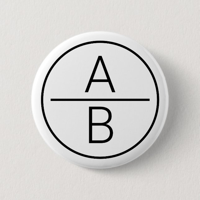 Modern Two Initials Monogram 6 Cm Round Badge (Front)