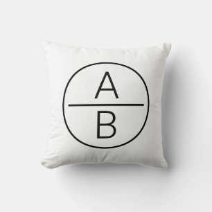 Modern Two Initials Monogram Cushion