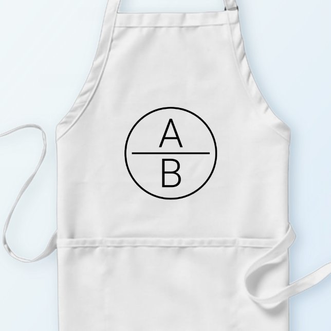 Modern Two Initials Monogram Standard Apron (Creator Uploaded)