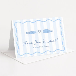 Modern Two Less Fish In The Sea Wedding Shower Thank You Card